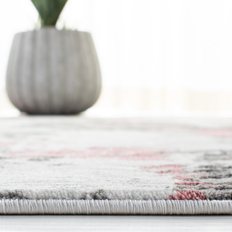 17 Stories Abstract Gray/Pink Area Rug & Reviews Wayfair